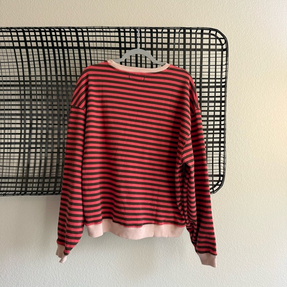 Free people classic striped oversized crewneck sweatshirt - Picture 3 of 6